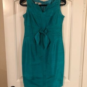 Kay Unger 100% silk Dupioni Ruched Waist dress